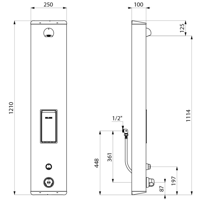 SECURITHERM shower panel - scheme