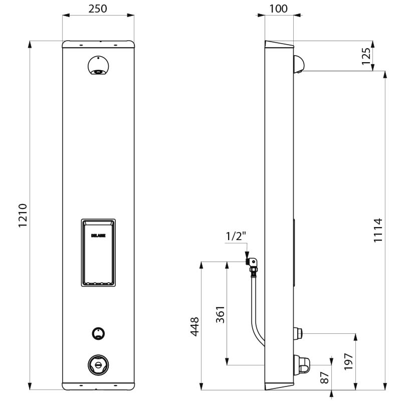 SECURITHERM shower panel - scheme