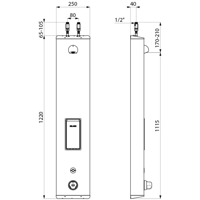 SECURITHERM shower panel - scheme