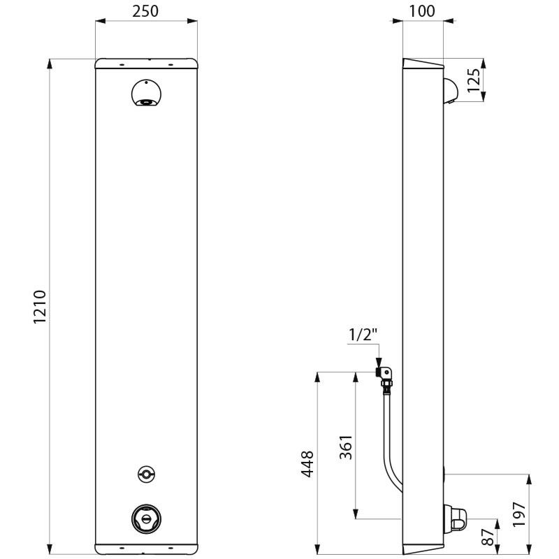 SECURITHERM shower panel - scheme