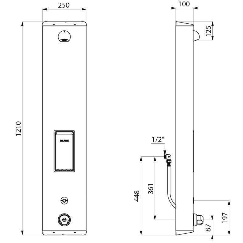 SECURITHERM shower panel - scheme