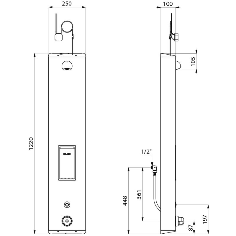 SECURITHERM shower panel - scheme