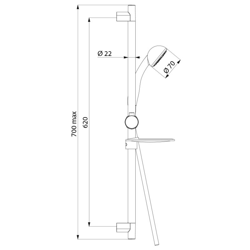 Single jet shower kit - scheme