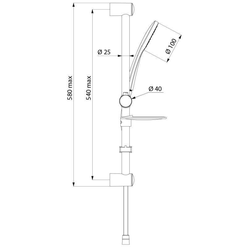 Single jet shower kit - scheme