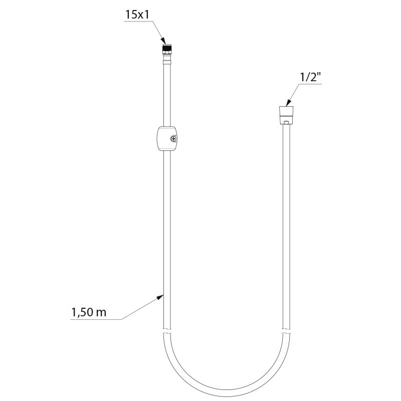 Black Nylon flexible hose - scheme
