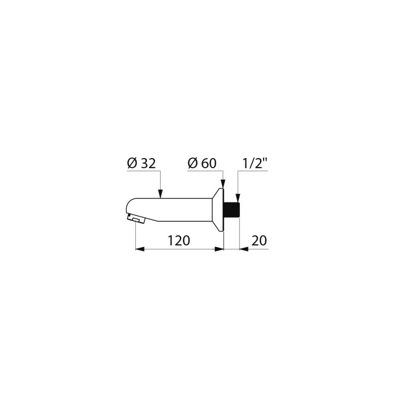 Fixed spout with plate - scheme