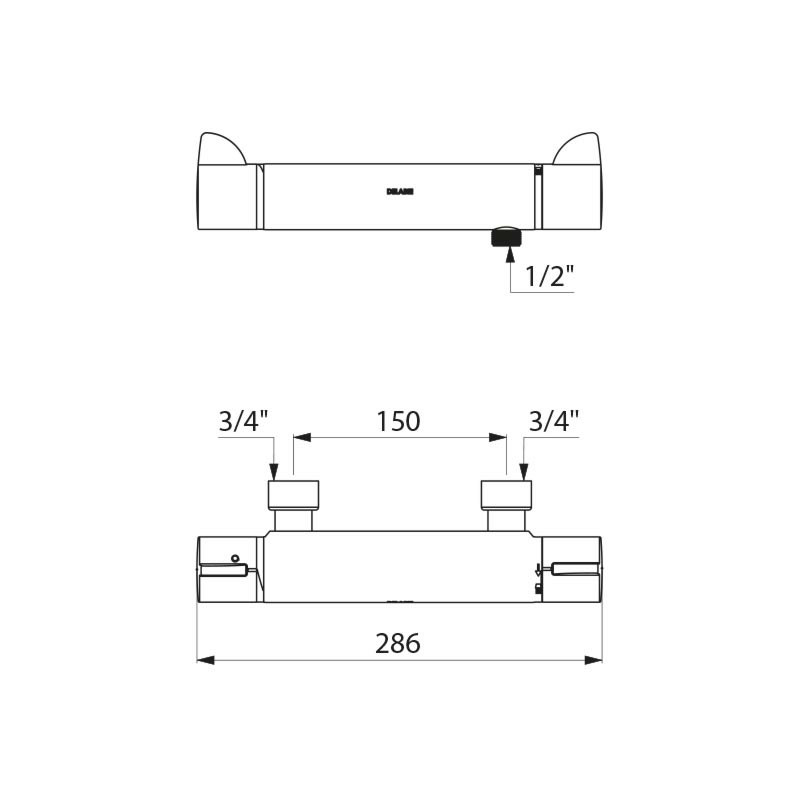 SECURITHERM Securitouch thermostatic shower mixer - scheme