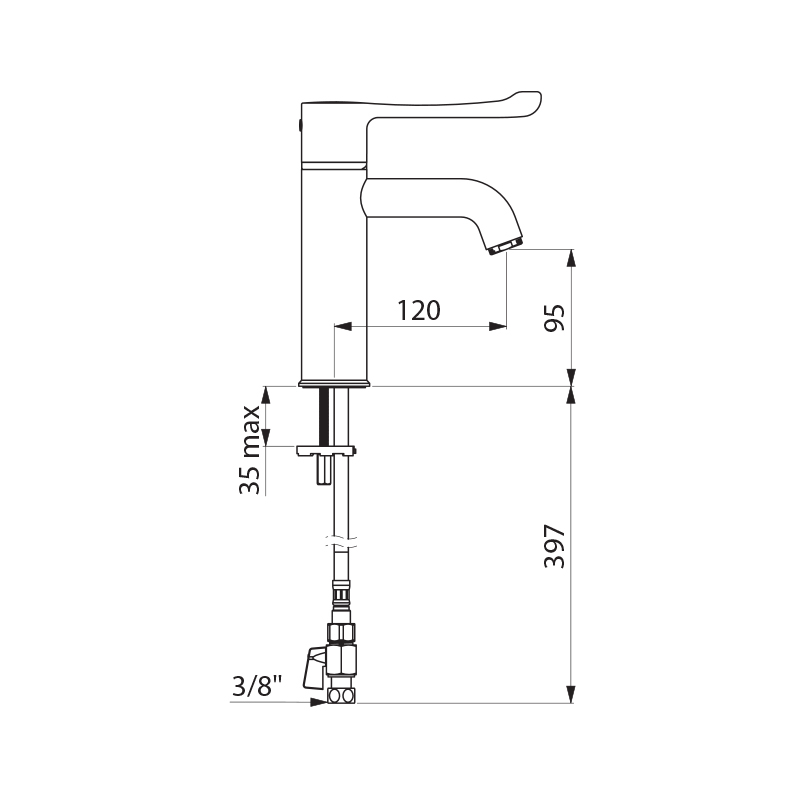 SECURITHERM thermostatic basin mixer - scheme