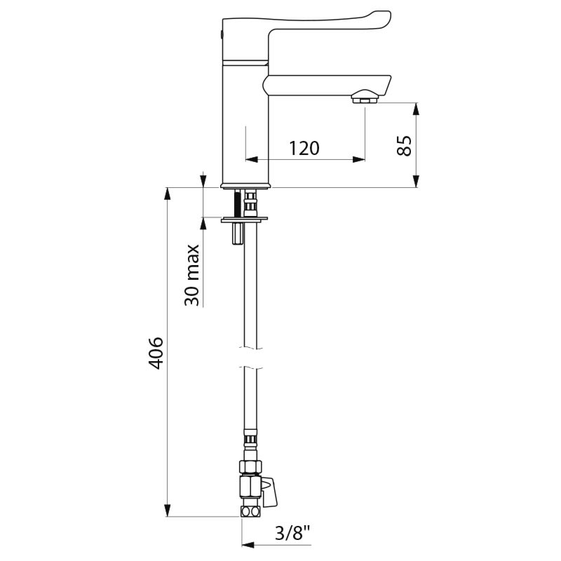 SECURITHERM BIOCLIP thermostatic basin mixer - scheme