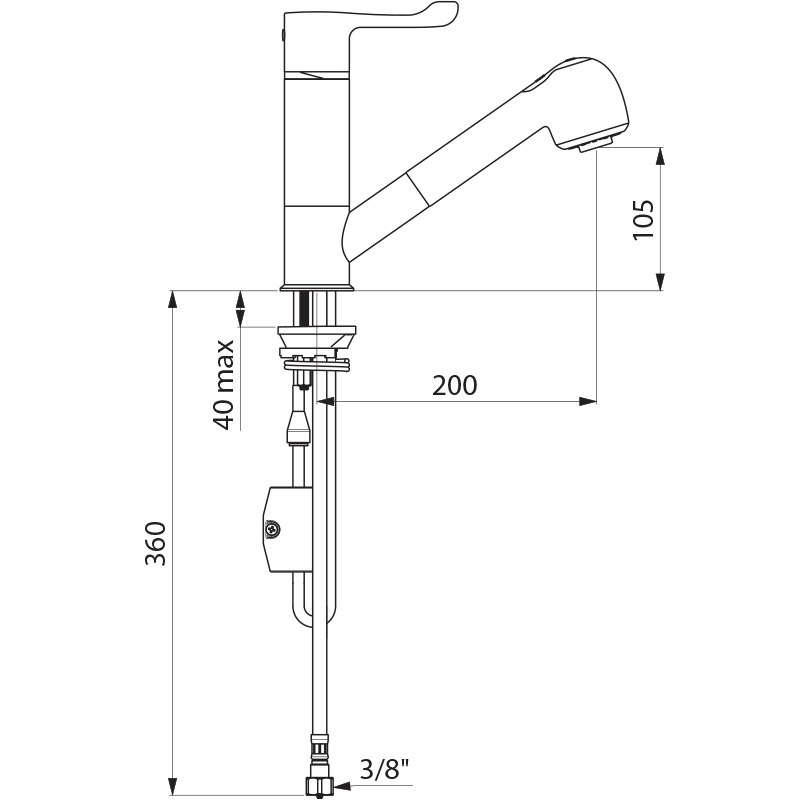 SECURITHERM thermostatic sink mixer - scheme