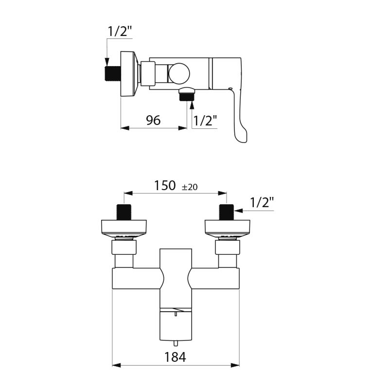 Sequential thermostatic shower mixer - scheme
