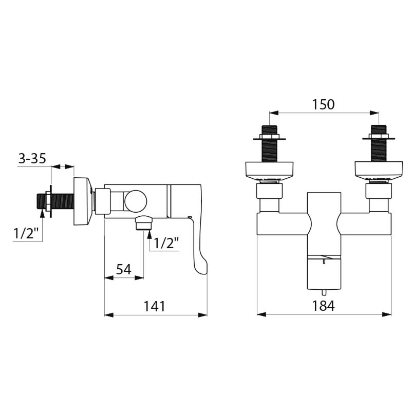 Sequential thermostatic shower mixer - scheme