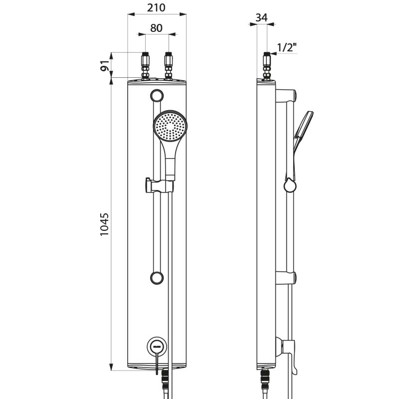 SECURITHERM shower panel - scheme